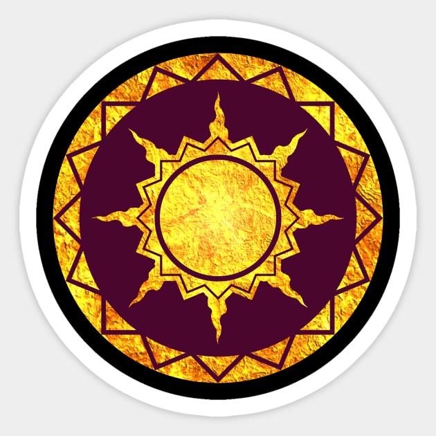 Atlantean Sun on Purple Sticker by AtlanteanArts